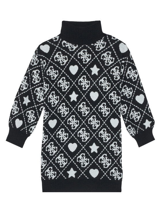 Guess Guess Pletena obleka J5BK03 Z3K10 Črna Regular Fit