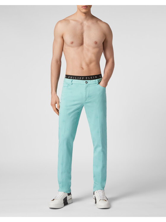 PHILIPP PLEIN PHILIPP PLEIN Chinosy 3695 Błękitny Chino Fit