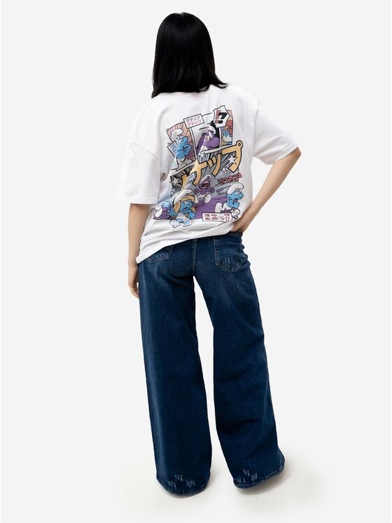 Smerfy Smerfy T-Shirt 113793 Biały Oversize