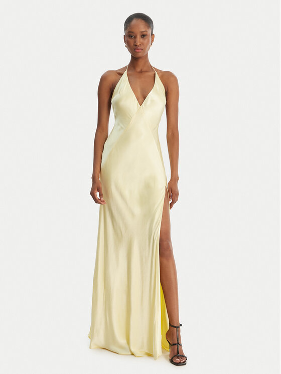 Bardot Bardot Večernja haljina Yve Contrast Halter 59315DB Žuta Slim Fit
