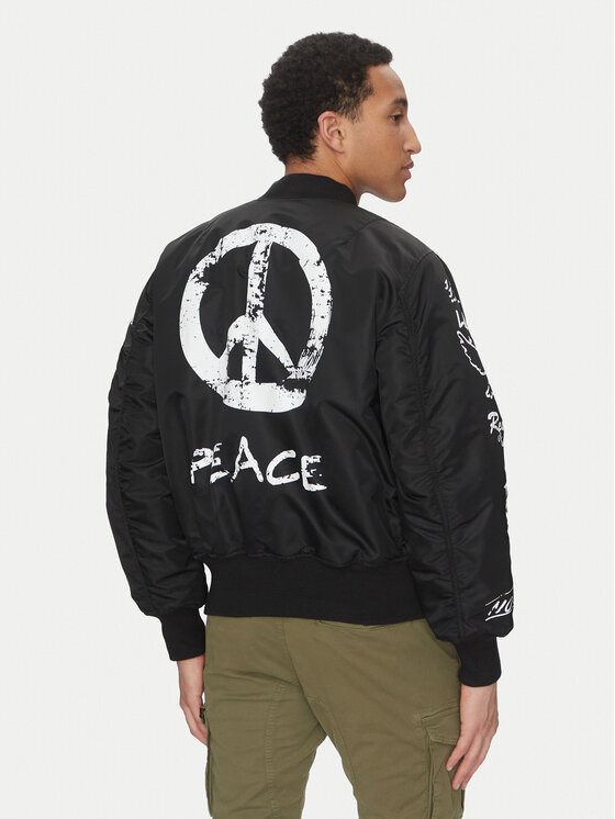 Alpha Industries Alpha Industries Μπόμπερ μπουφάν MA-1 Peace 156136 Μαύρο Regular Fit