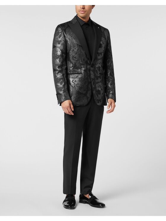 PHILIPP PLEIN PHILIPP PLEIN Marynarka 26103 Czarny Fitted Fit