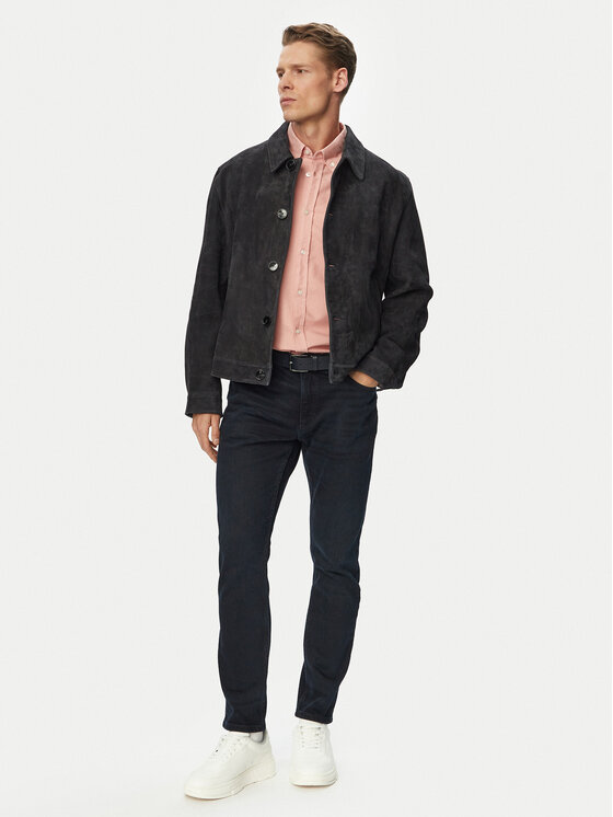 HUGO HUGO Nahkjope Ligor 50564061 Tumesinine Regular Fit