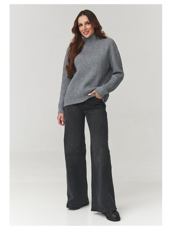 Makadamia Makadamia Sweter C20 Szary Loose Fit