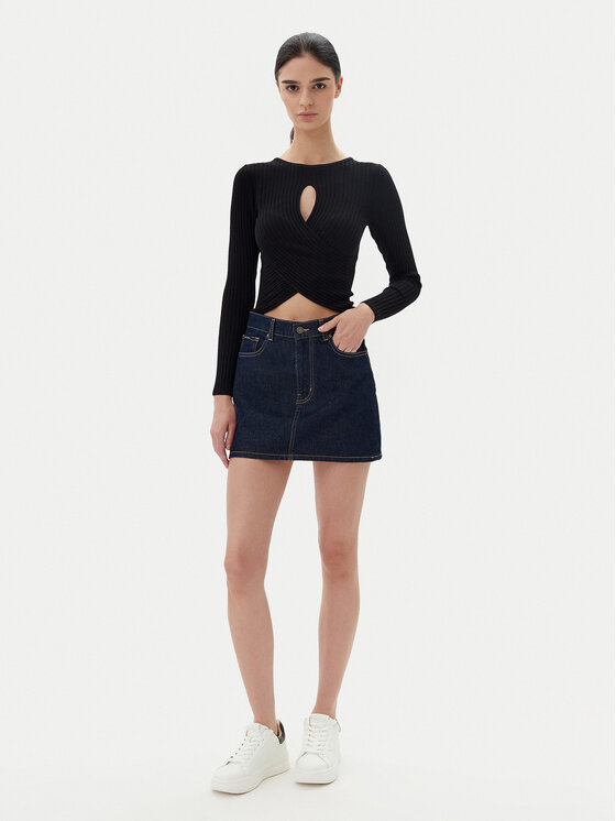 Guess Jeans Guess Jeans Fustă de blugi W5YD0Q D5M4C Bleumarin Regular Fit