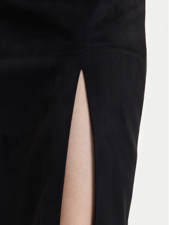 ONLY ONLY Spódnica z imitacji skóry Loline 15357433 Czarny Regular Fit