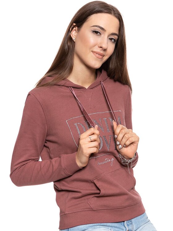 Mustang Mustang Bluza BELLA H STRUCTURE Brązowy Regular Fit