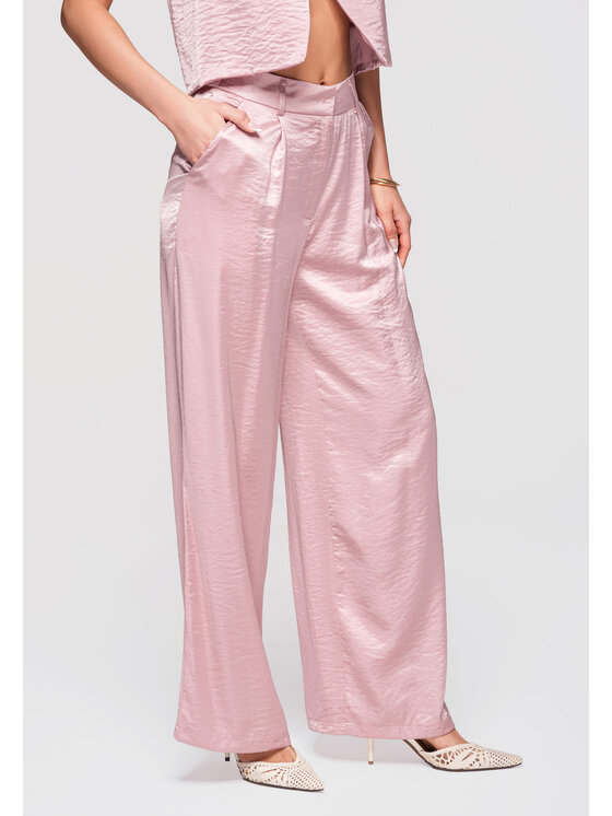 Ombre Ombre Spodnie materiałowe OW-PA-E0002 Różowy Relaxed Fit