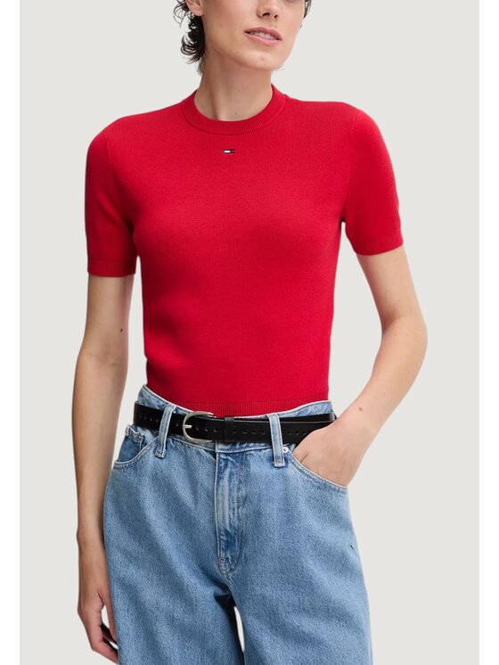 Tommy Jeans Tommy Jeans Maglione TJW ESSENTIAL SS SWE Rosso Casual Fit
