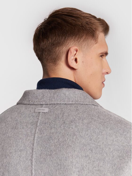 Calvin Klein Calvin Klein Płaszcz wełniany K10K109549 Szary Regular Fit