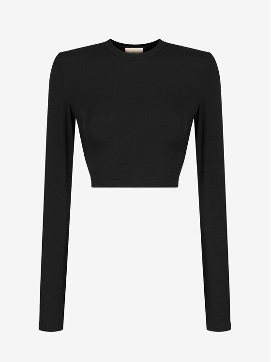 Le Collet Le Collet Top DILI Czarny Slim Fit