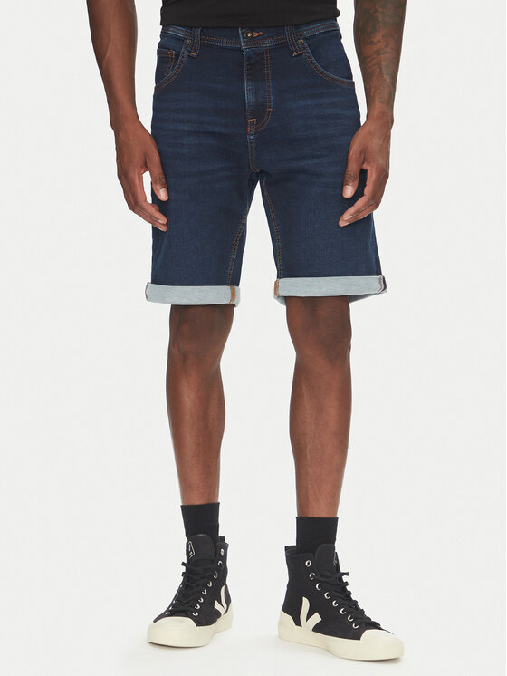 Mustang Džínsové šortky Chicago Z 1016349 Tmavomodrá Slim Fit