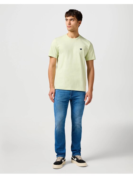 Wrangler Wrangler T-Shirt SIGN OFF TEE Zielony Regular Fit