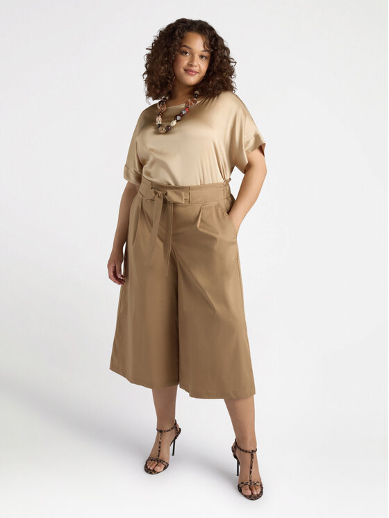 Fiorella Rubino Fiorella Rubino Spodnie materiałowe P020L002289N012 Écru A-Line Fit