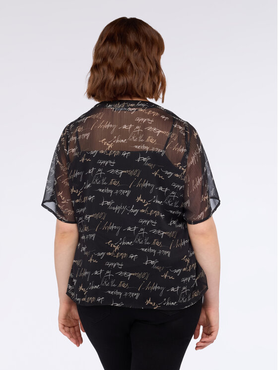 Fiorella Rubino Fiorella Rubino Bluzka 2006T002380N0Z3 Czarny Regular Fit