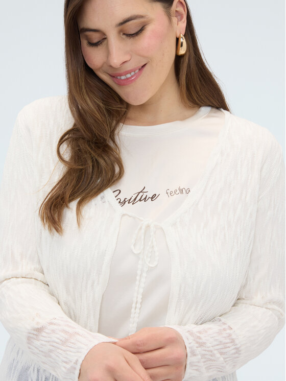 Fiorella Rubino Fiorella Rubino Kardigan M238L008517N011 Biały Boxy Fit