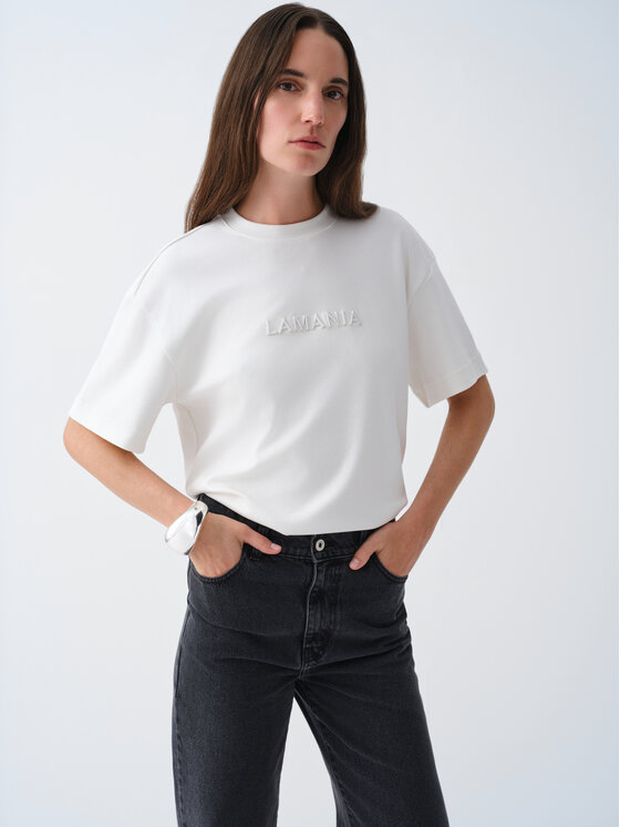 La Mania La Mania T-Shirt HAYLA Biały Basic Fit