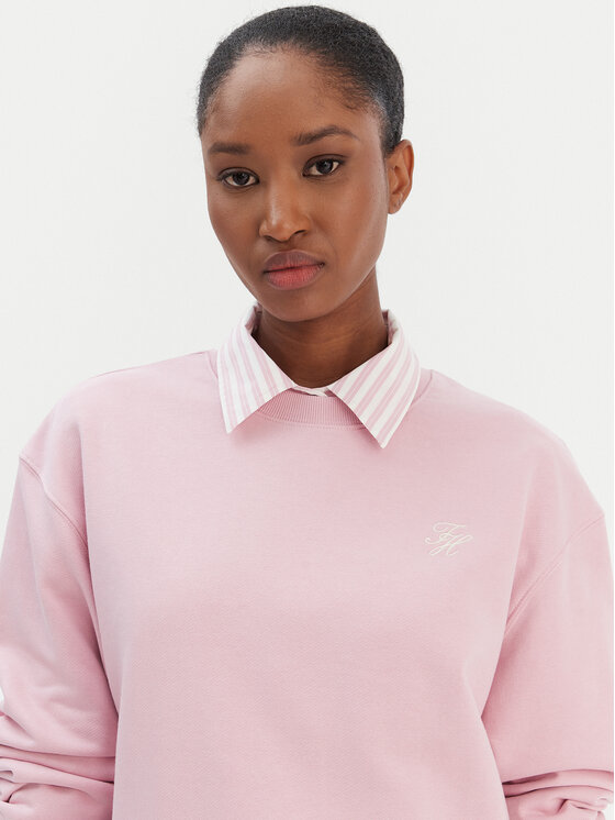 Tommy Hilfiger Tommy Hilfiger Felpa Script WW0WW49418 Rosa Regular Fit