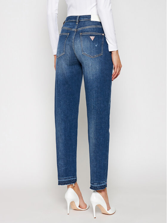 Guess Guess Джинси Mom W1RA21 D46A4 Cиній Tapered Fit