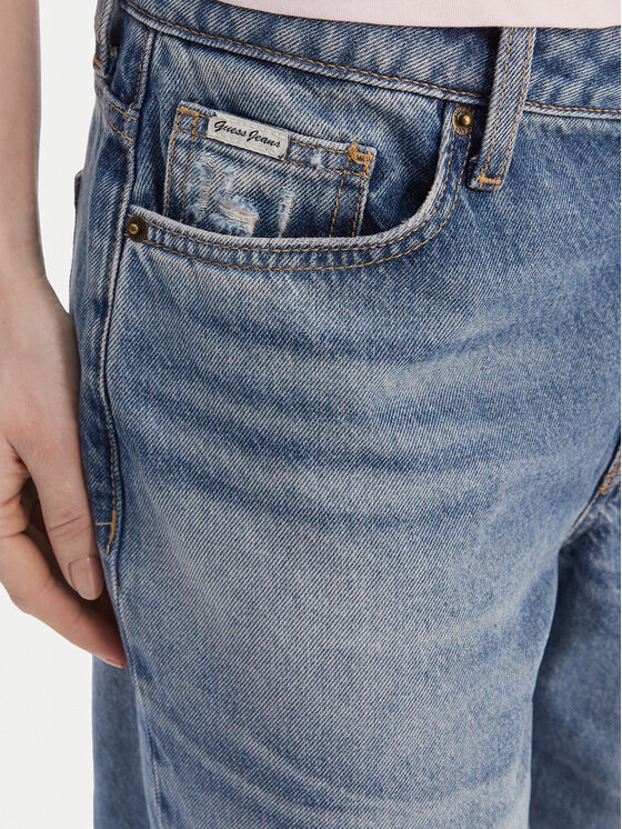 Guess Jeans Guess Jeans Džínsové šortky W6GD1D D6363 Modrá Baggy Fit