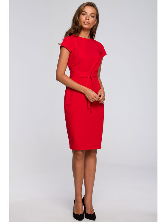 Stylove Stylove Koktejlové šaty S239 Červená Regular Fit