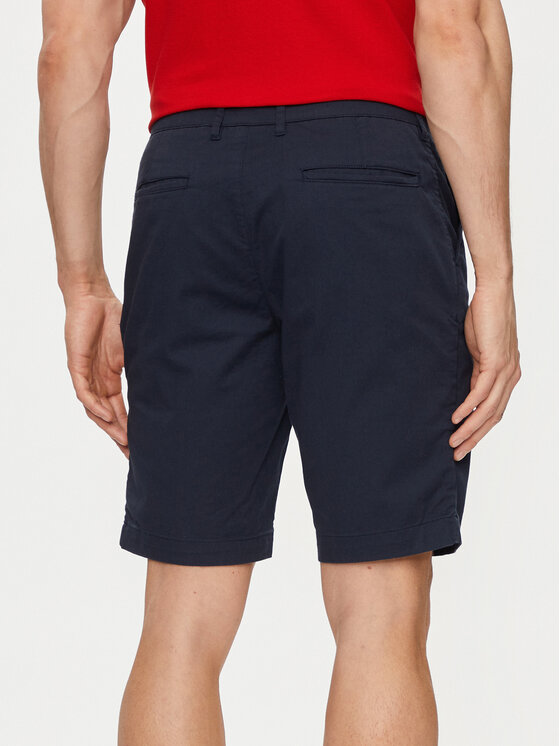 La Martina La Martina Kratke hlače iz tkanine YMB008 TW417 Mornarsko modra Slim Fit