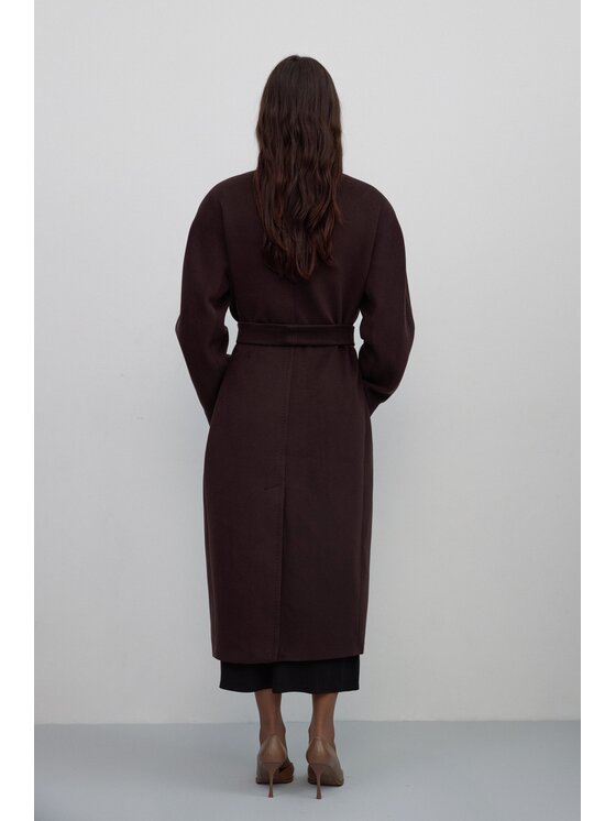 Estro Estro Μάλλινο παλτό ER00117064 Καφέ Loose Fit