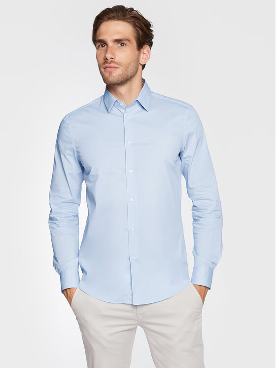 sisley chemise 5cnx5ql19 bleu slim fit