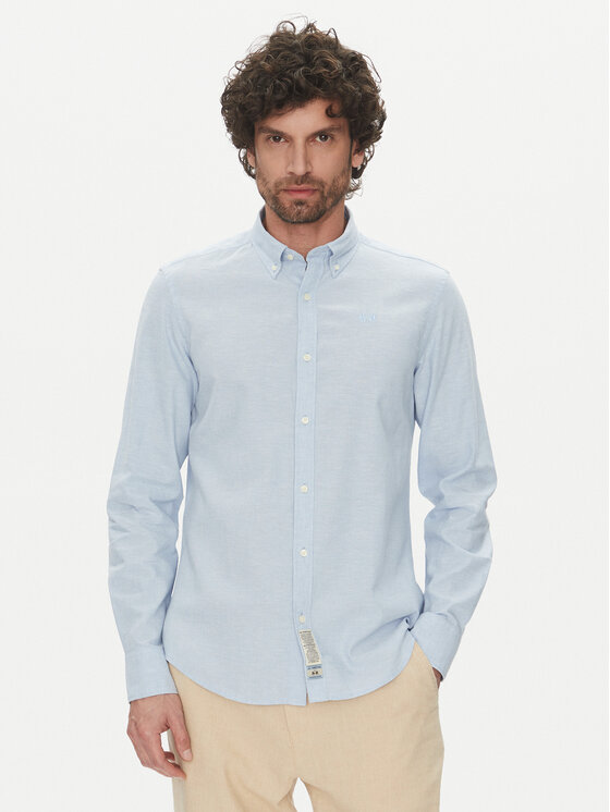 La Martina La Martina Camicia Alvin MAC006 TL141 Celeste Regular Fit