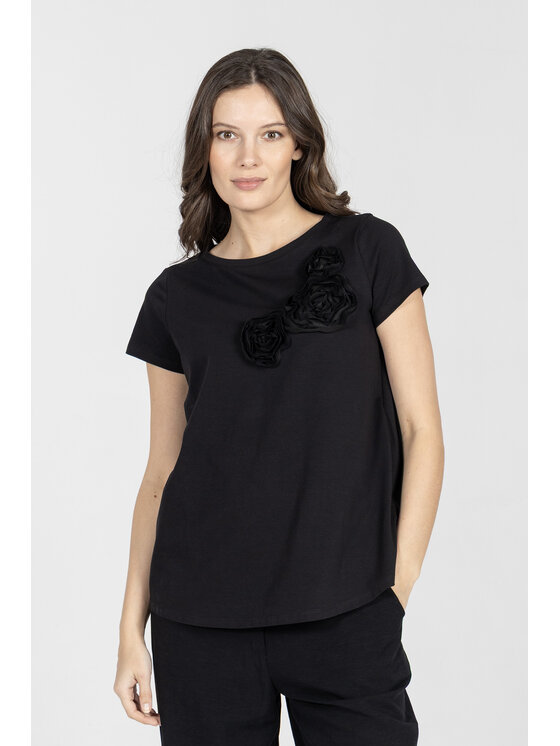 Deni Cler Milano Deni Cler Milano T-Shirt T-DC-T205-F2-10-90-1 Czarny Loose Fit