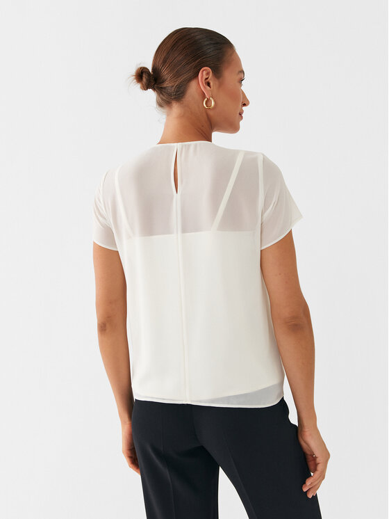 Marella Marella Μπλουζάκι Nid 2331160833 Λευκό Regular Fit