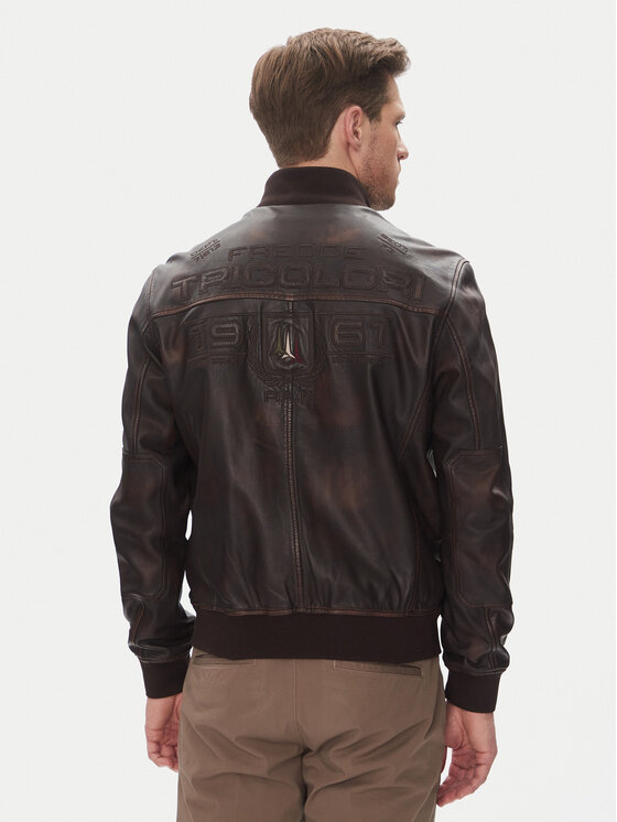 Aeronautica Militare Aeronautica Militare Giacca di pelle 251PN5043PL199 Marrone Regular Fit
