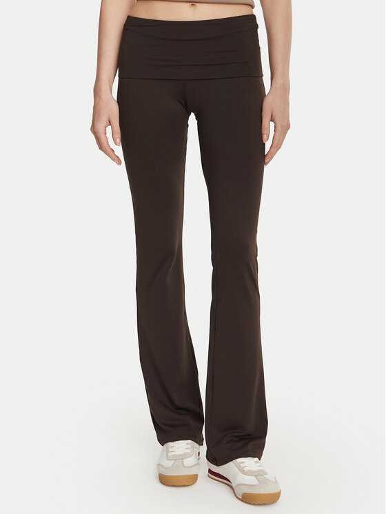 Guess Colanți V6YB24 K4713 Maro închis Slim Fit