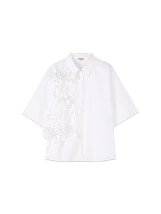 Oltre Oltre Camicia 5048J000873N021 Bianco Boxy Fit