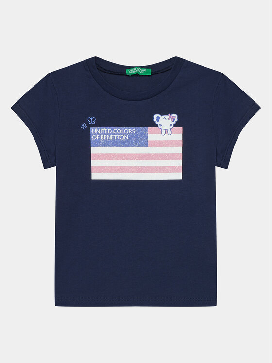 United Colors Of Benetton Tricou 3I1XG10D6 Bleumarin Regular Fit