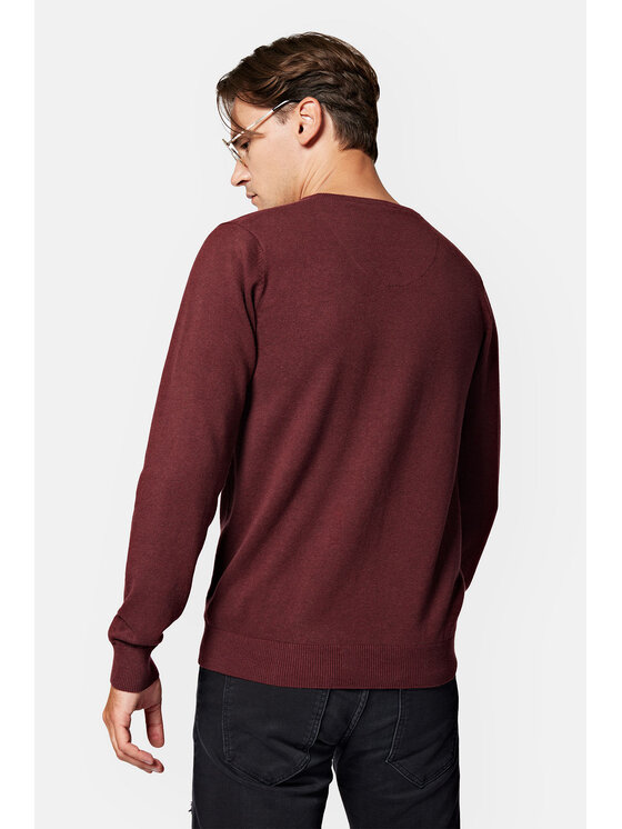 Lancerto Lancerto Sweter Lenny SW073223000037 Bordowy Regular Fit