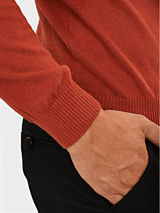 Evenemen Evenemen Sweter Golf Miedziany Slim Fit
