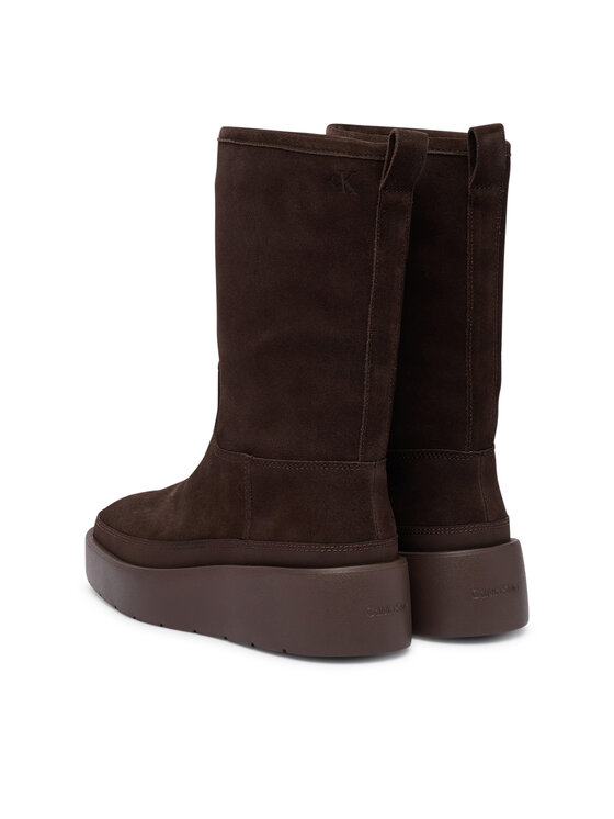 Calvin Klein Calvin Klein Snehule Flatform Mid Boot Suede Wl HW0HW03181 Hnedá