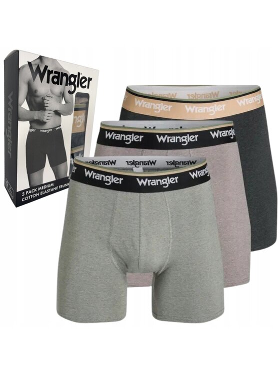 Wrangler Wrangler Bokserki Joffrey 3 Pack Cotton Elastane Trunks Kolorowy