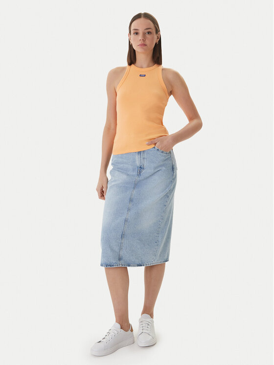 HUGO HUGO Top Easy 50508857 Pomarańczowy Slim Fit