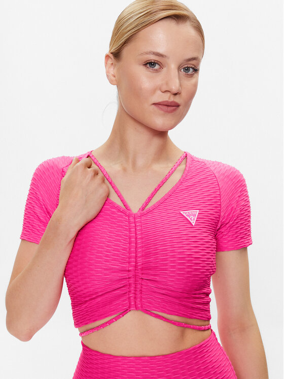 Guess Guess Bluzka Delma V3GP09 KBOA2 Różowy Regular Fit