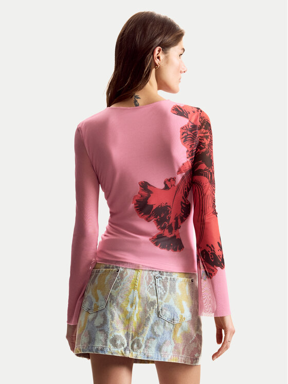 Desigual Desigual Majica Orchid Lacroix 26SWTK50 Ružičasta Slim Fit