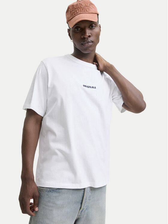 Jack & Jones Jack & Jones T-krekls Meadows Minimal 12283630 Balts Loose Fit