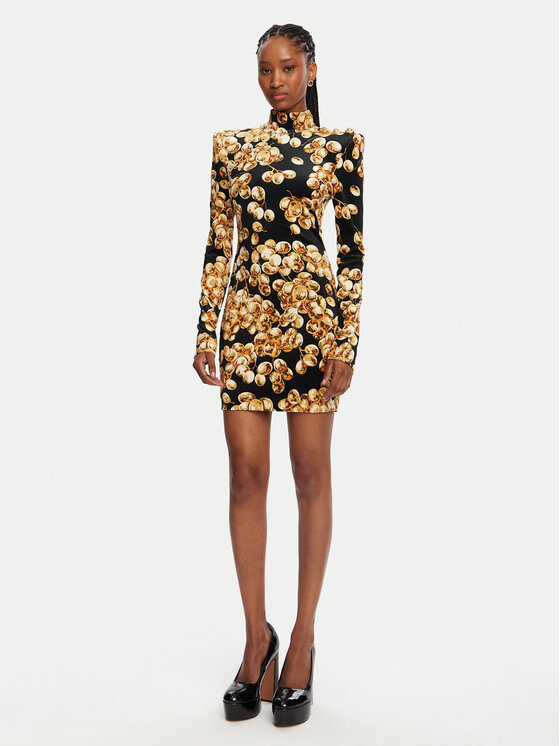 Balmain Balmain Hétköznapi ruha DF0R8755JJ44 Fekete Slim Fit