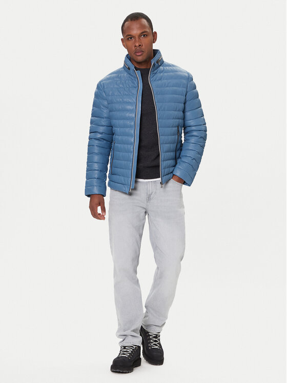 Milestone Milestone Lederjacke Cortino 531019 60515 Blau Regular Fit