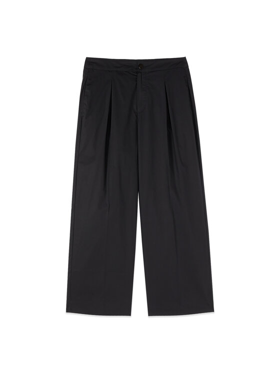 Oltre Oltre Spodnie materiałowe P023R008886N033 Czarny Baggy Fit