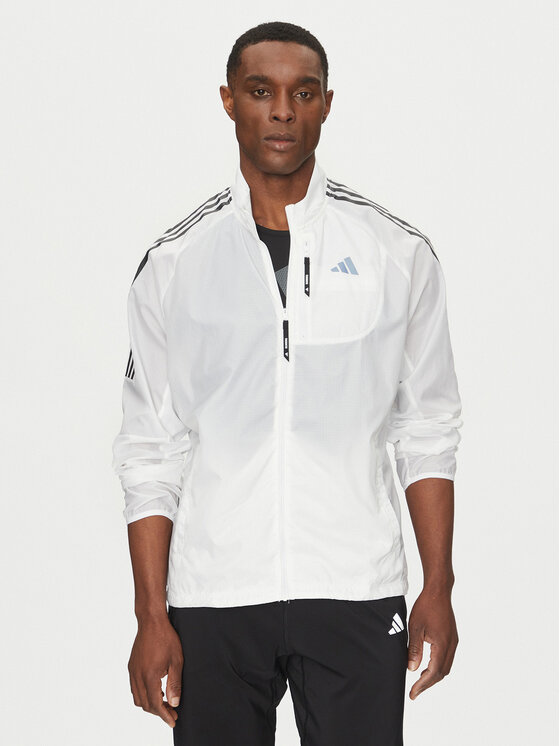 adidas adidas Geacă pentru alergare Own the Run 3-Stripes JD7760 Alb Slim Fit