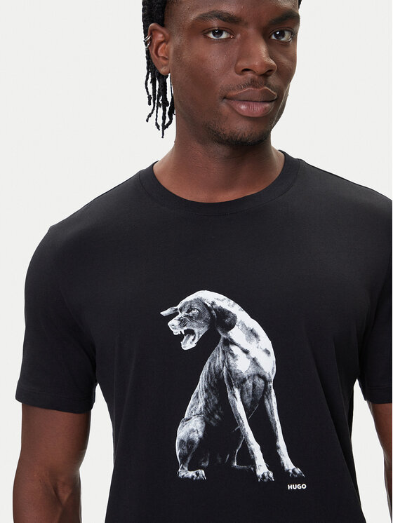 HUGO HUGO T-Shirt Didug 50548557 Czarny Regular Fit