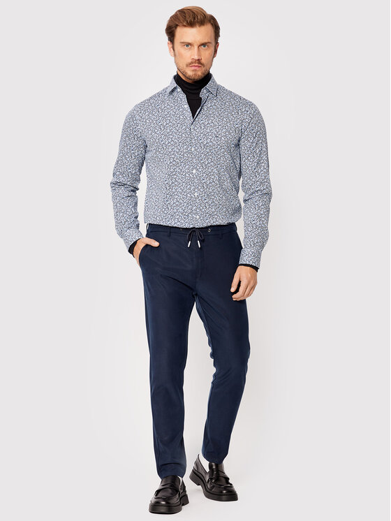 Camicia Seasonal print K10K109172 Blu Slim Fit