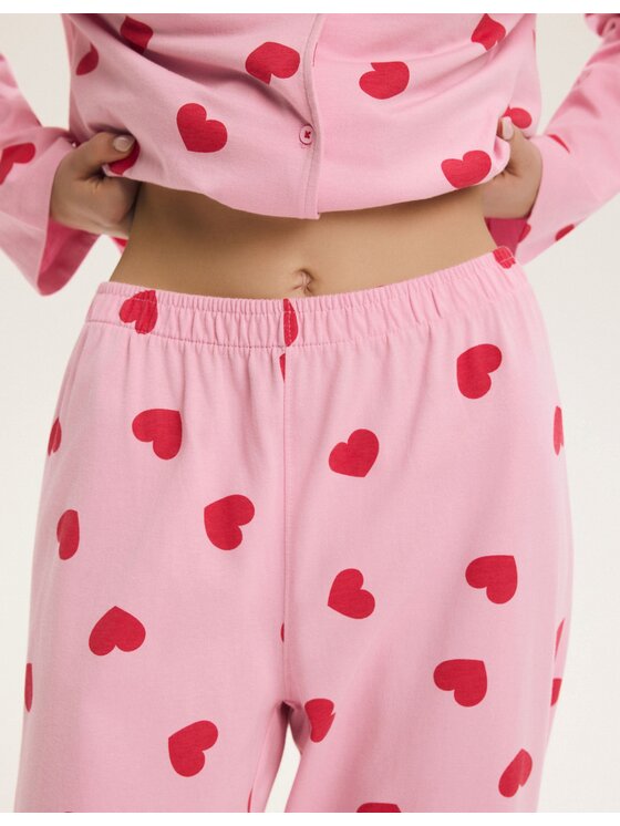 Esotiq Esotiq Piżama 44630 Różowy Regular Fit
